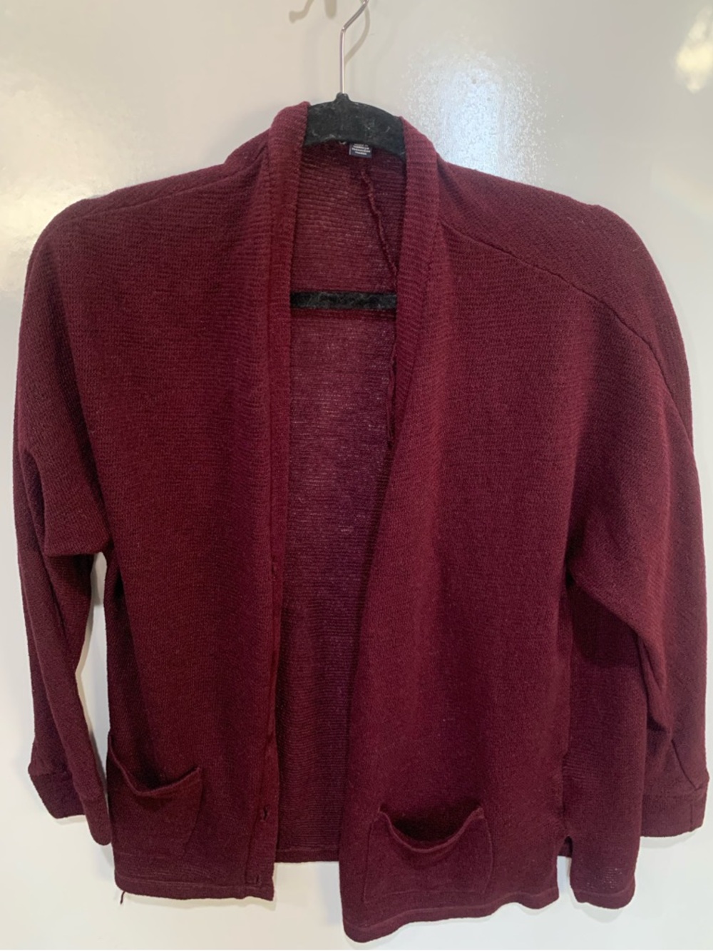American Eagle Outfitters Open-Front Burgundy Cardigan woman’s size M